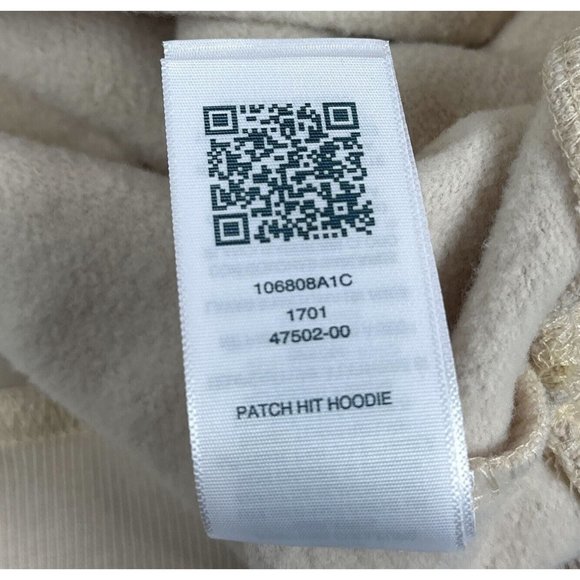 True Religion Patch Hit Hoodie Mens Large Beige Pullover Hooded Sweatshirt - Picture 9 of 12